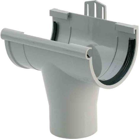 Lot de 3 Raccords pour Gouttière Demi-Ronde PVC, Assemblage Caoutchouc, NF-EN 607, Gris, 25 cm, Étanche et Durable