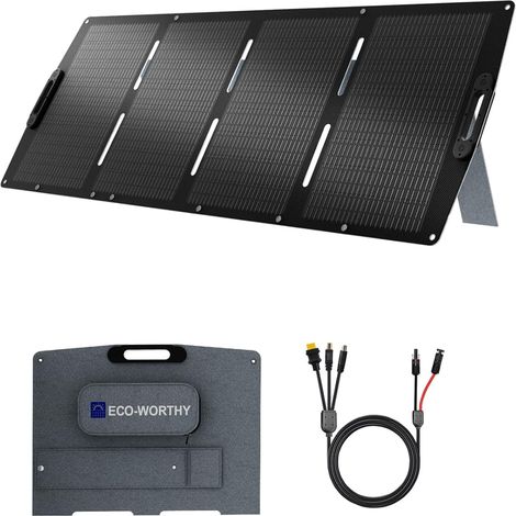 Panneau Solaire Portable 200W, XT60, ETFE, Panneau Solaire Pliable Mono, Jusqu’à 23% d’efficacité, Approprié à la centrale électrique, extérieur, camping-car, jardin (1/5)