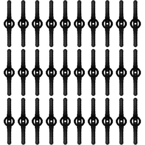 30 lames de rechange en plastique, compatibles avec les coupe-bordures sans fil, les accessoires de tondeuse à gazon, les lames de coupe-bordures de jardin noires (1/4)