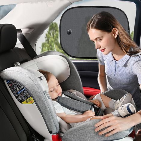 Parasole per auto per bambini, 2 pezzi Parasole per auto, blocca i raggi UV, Parasole autoadesivo con 8 ventose (44 x 36 cm)