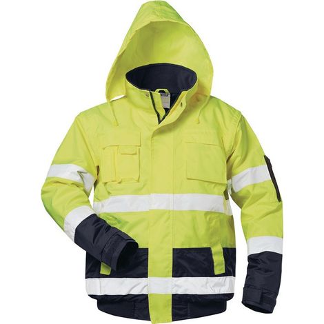 Veste pilote haute visibilité HASSO Taille XL jaune fluo/marine SAFESTYLE