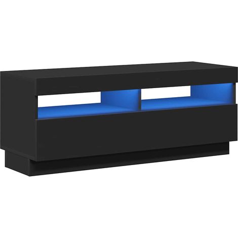 Mueble de TV con luces LED negro 100x35x40 cm vidaXL