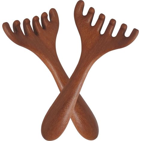 Lot de 2 masseurs de tête, peigne de massage en bois pour la relaxation et la réduction du stress, cadeau idéal pour les femmes-AquaForge (1/5)