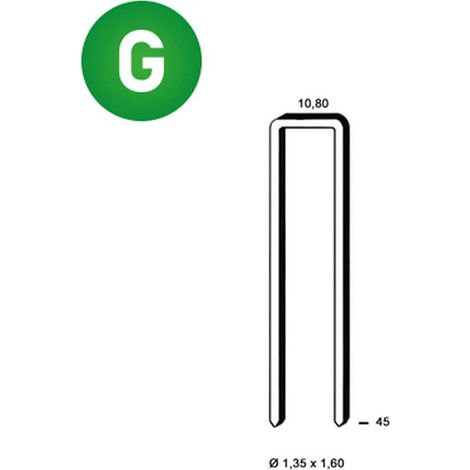 10 400 Agrafes Galvanisées L-45 - 10.8x45x1.35x1.6 mm - D-Work