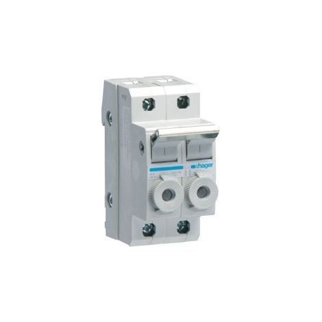 Porte-fusible combiné 2P 20A 380V L38 2M avec cartouche HAGER L96200 (1/2)