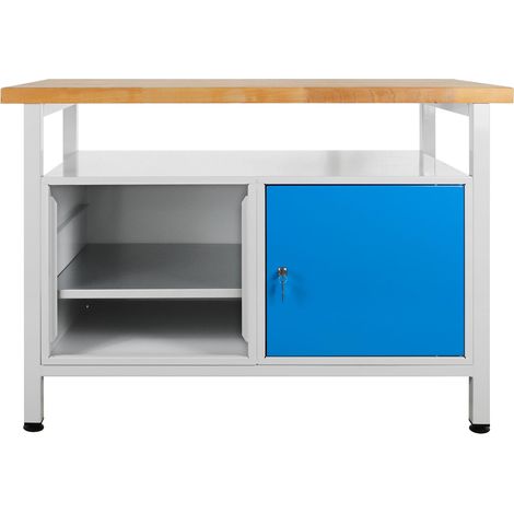 ADB Werkbank 1200x600x840mm Werktisch Packtisch mit 1 Türe und 2 Fachböden (1/5)