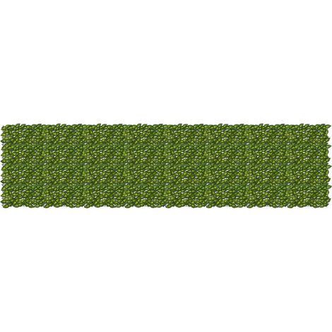 Pantalla de balcón con hojas Verde y amarillo 400 x 100 cm
