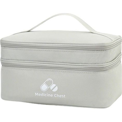Sac de Trousses de Premiers Soins, Sac de Pharmacie de Voyage Portable, Organisateur de médicaments avec Fermeture éclair(Gris) (1/5)