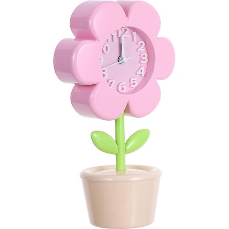 Réveil fleuri mignon : Un petit réveil de chevet pour les chambres d'enfants, un réveil de bureau décoratif et portable, doté d'un mécanisme silencieux, adapté aux chambres d'adolescentes. (1/5)
