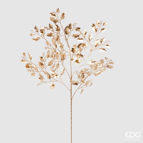 EDG Enzo De Gasperi Agrifoglio Metal Ramo di Natale H 80 Cm Gold