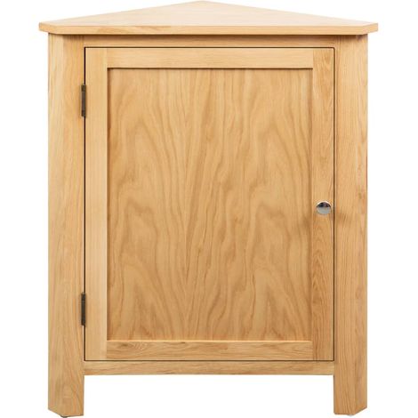 Étagère de Rangement Bibliothèque, Armoire d'angle Montage facile, 59 x 36 x 80 cm Bois de chêne massif OIB9725E (1/4)