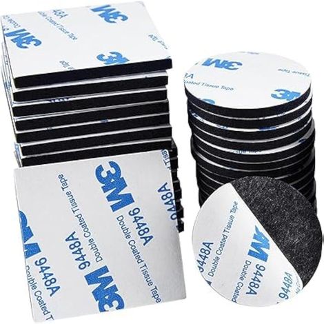 Cinta de espuma de doble cara extrafuerte, 40 almohadillas adhesivas de doble cara, 3M impermeables, para el hogar, la oficina, cuadradas y redondas.