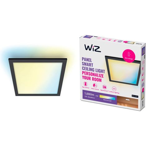 plafonnier Wi-Fi carré, nuances de blanc, 12W, Noir (1/5)