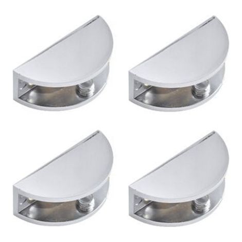 4 pinces de verre rectangulaires pour cloisons, fixation salle de bain et armoire, convient verre de 5-8 mm (1/4)