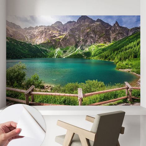 Tapete Selbstklebend - Fototapete mit Motiv - Wandtapete modern - Wandgestaltung Berglandschaft 104x70 cm
