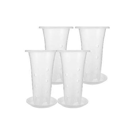 4er-Set transparente Orchideentöpfe mit Untersetzern, atmungsaktive Blumentöpfe, Gartenpflanztöpfe, durchsichtige Anzuchttöpfe