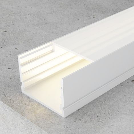 IluminaShop - Perfil Aluminio de Superficie Rok 12/24V/220V  2 metros Lacado  Blanco (1/3)