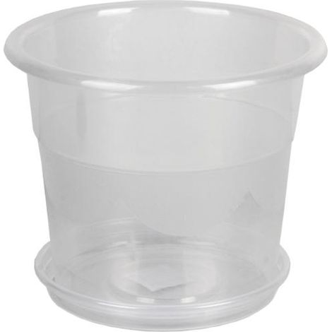 Maceta Orquidea Transparente 23.5x20+ Plato 20cm