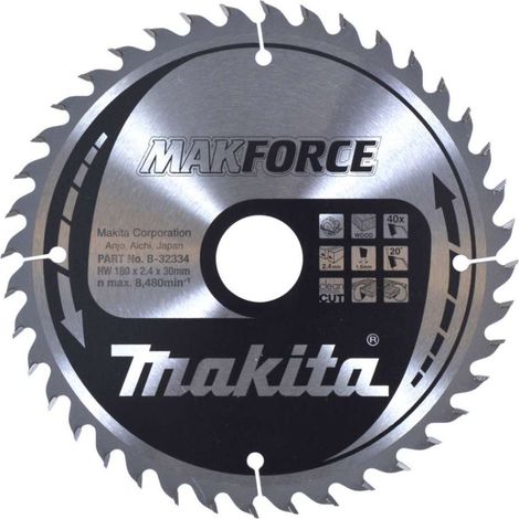 Makita - Lame de scie circulaire à bois 180x30 mm, 40 dents B-32334