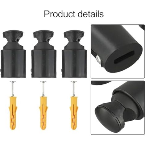 Supports de radiateur de rechange pour porte-serviettes mural, noirs (lot de 3) (1/3)