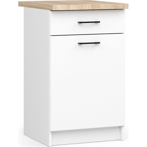Mobile cucina modulare con piano di lavoro AKORD OLIWIA Bianco 50 cm 1 anta 1 cassetto 50x46x85 cm (1/5)