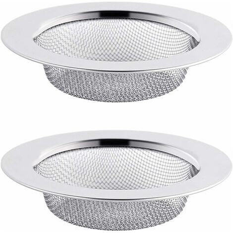 Lot de 2 filtres à évier en acier inoxydable 7,5 cm – Crépine anti-obstruction – Faciles à nettoyer – Pour cuisine et salle de bain (1/5)