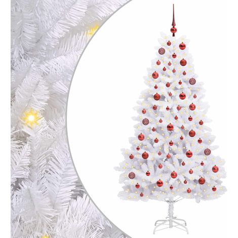 Albero di Natale Artificiale con Rami Pieghevoli Bianco 180 cm vidaXL