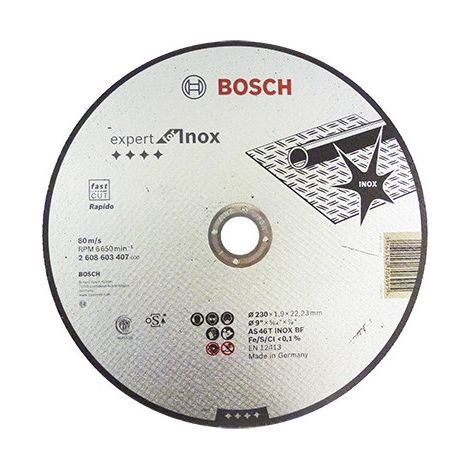 Disco da taglio BOSCH EXPERT con mozzo piatto Acciaio inox speciale 230X1,9 MM - 2608603407
