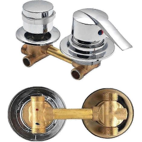 Robinet de douche en laiton à cinq voies avec inverseur fileté pour baignoire et cabine de douche, comprenant un robinet d'eau chaude et froide - Filetage 2 voies 14-14,5 cm (1/5)