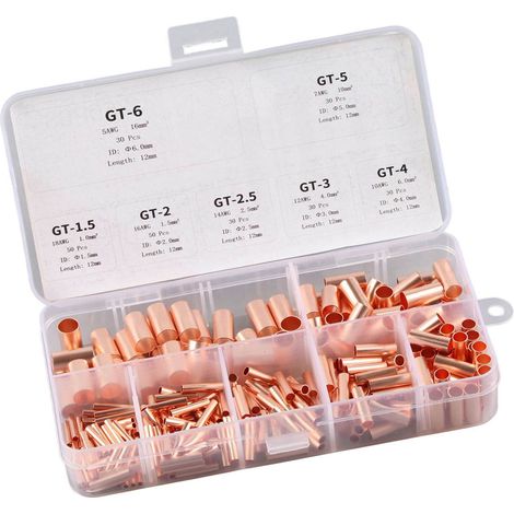 Kit de 250 raccords en cuivre pour tubes, bornes de connexion électrique, accessoires de câblage (1/5)