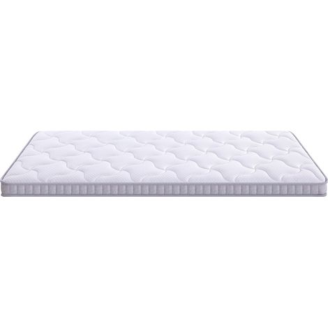Matelas à ressorts ensachés 7 zones 140x190x10 cm, mousse, H3, blanc, OKWISH (1/5)
