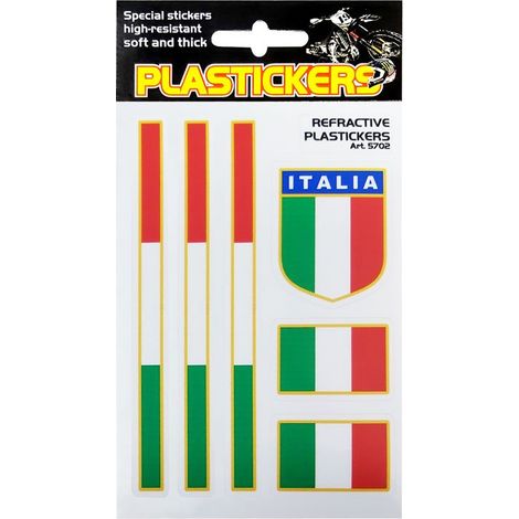 Adesivo Rifrangente Set Bandiere Italia 2