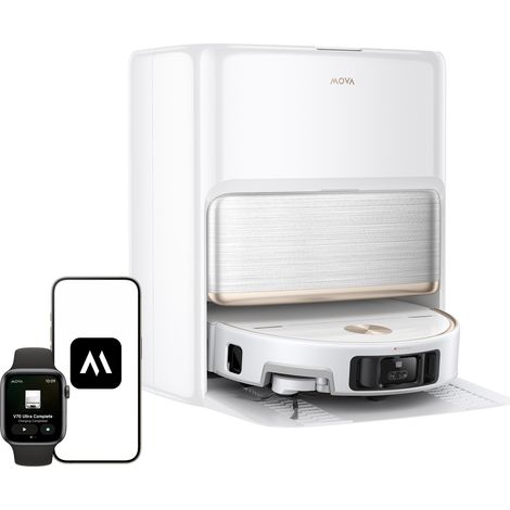 MOVA V70 Ultra Complete Robot aspirateur laveur 40 000 Pa, double extension MaxiReachX, franchissement 9 cm, EcoCyclone (1/5)
