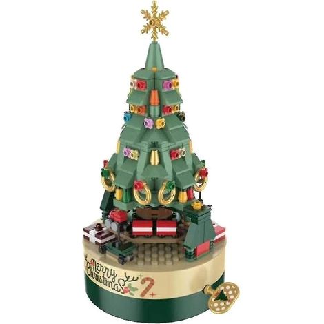 Boîte à musique en briques sapin de Noël, Boîte à musique sapin de Noël, Boîte à musique sapin de Noël à construire soi-même