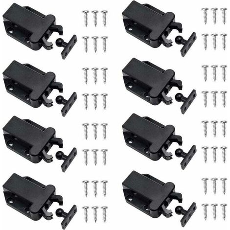 8 Pièces Loquets à Libération Tactile, Loqueteau Pousse Lache Loquets de Porte Non Magnétiques pour Placard Meubles Porte (1/4)