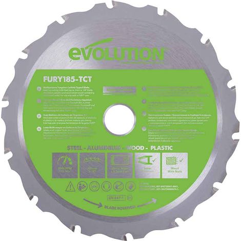 Evolution FURY¨ Multi-Purpose TCT Circular Saw Blade 185 x 20mm x 16T