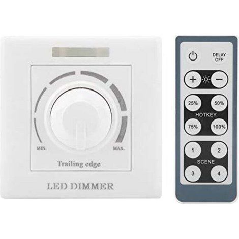 Variateur d'intensité LED, 220V 200W avec Télécommande Infrarouge Gradateur LED Interrupteur Universel Variateur de Lumière Button Interrupteurs Gradateur Commutateur, (1/4)
