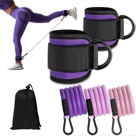 Bandes de résistance, équipement de gym à domicile, lifting des fesses pour femmes, kit de fitness avec poids aux chevilles, forme un corps parfait (1/5)