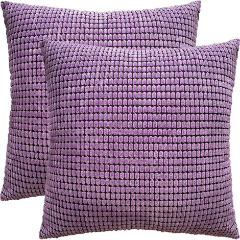 Housse de coussin en velours côtelé 2 pièces (violet, 5050 cm)-Fei Yu