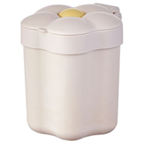 BUNTHAUS Mini poubelle de bureau avec couvercle, jolie poubelle portable, petite poubelle pour chambre, bureau, salon(Blanc) (1/4)