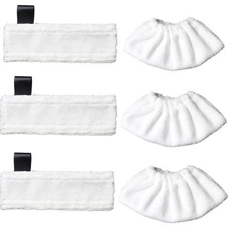 3 chiffons microfibres + 3 kits de chiffons microfibres pour Kärcher SC5/SC4/SC3/SC2 /SC1, chiffons de rechange pour nettoyeurs vapeur Kärcher EasyFix (1/4)