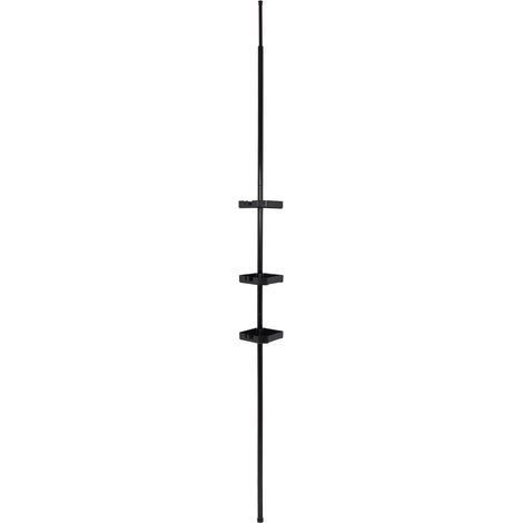 Colonna telescopica in tubo metallico + 3 ripiani ps - nero - Tendance