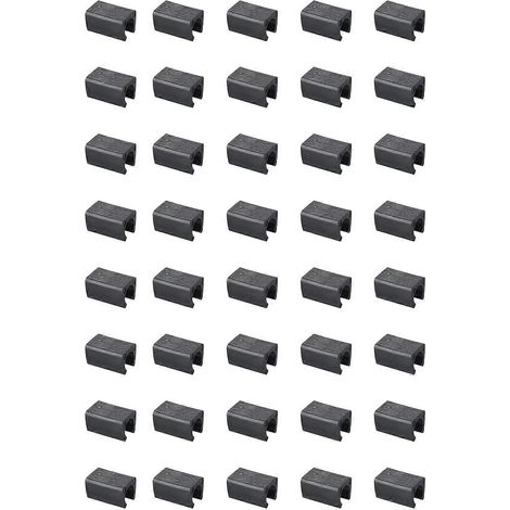 Lot de 20/40 patins de protection en plastique en forme de U pour pieds de chaise, embouts de tube, patins antidérapants rectangulaires, 40 pièces (1/5)