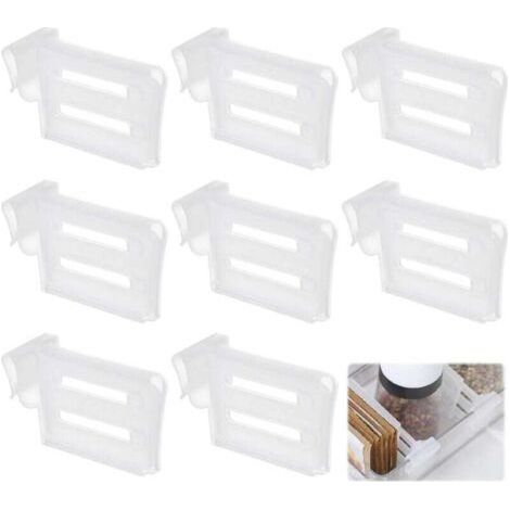 8 pcs Refrigerator Dividers and Organizers, Side Door Storage Dividers, Adjustable Shelves for Freezer, Eggs, Fruits, Drinks and Food (Transparent) (1/4)