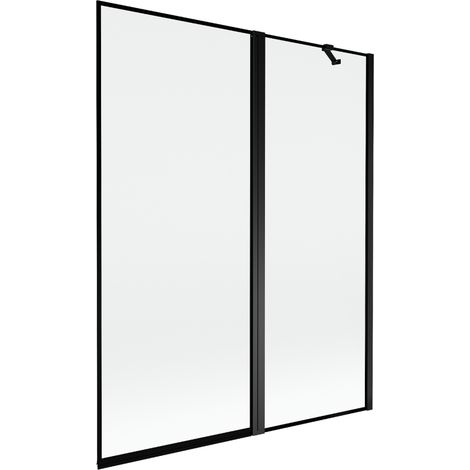 Paroi de baignoire Mexen Mist à 2 volets droite 140 x 150 cm, cadre noir, noir - 8A9-140-011-70-70-P (1/5)