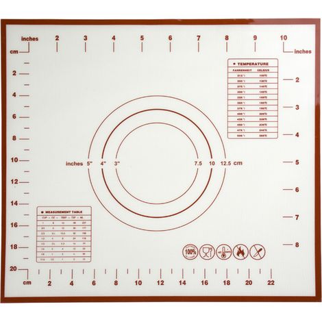 Tapis à pâte réutilisable en silicone antiadhésif pour étaler, pétrir, épaissir et cuire la pâte – idéal pour le pain, les gâteaux et les biscuits. (1/5)