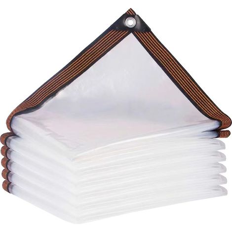 1 Plane, transparente PVC-Folie, verstärkte Ösen, UV-beständig, für Gewächshaus, Garten, Baustelle, Schwimmbad (1/5)