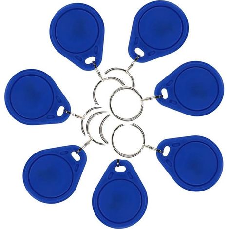 10 x RFID Badges 13.56Mhz UID Changement de Porte-clés modifiable Token NFC Tag Proximité Transpondeur Réinscriptible RFID Écriture Accessable Carte de contrôle d'accès - Bleu (1/5)