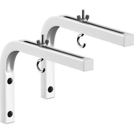 Support Videoprojecteur,2 Paire de Supports en L, Extension Réglable de 16,5 cm avec Crochet, pour Projecteurs Domestiques, Blanc