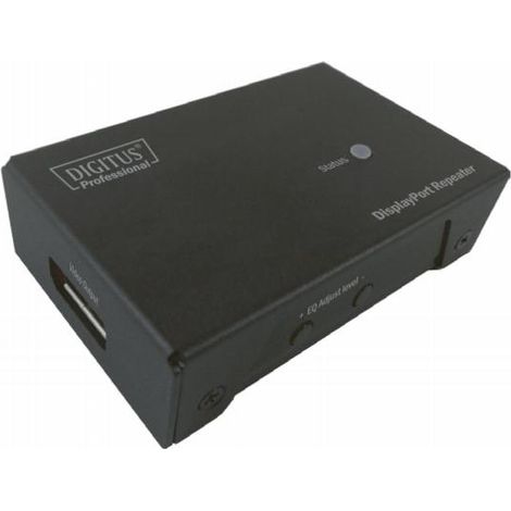 Digitus DisplayPort Repeater, DVI, 2560 x 1600 (WQXGA) , 2560 x 1600 Pixels, Nero, 80 x 12 x 50 mm, USB